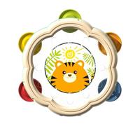 Amagogo Tamburello per bambini Tamburello portatile Strumento musicale Montessori Strumento a percussione Campana che per i più piccoli, Verde
