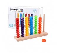 Amagogo Telaio Contanumeri per Bambini Abaco Giocattolo Educativo Set Perline Impilabili Gioco di Smistamento Anelli Colorati in Legno Stimola Logica Problemi
