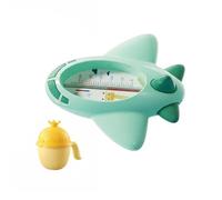 Amagogo Termometro Bagno Bambini Termometro Acqua Termometro Vasca Giocattolo Galleggiante Acqua E Ambiente Rilevamento Veloce Materiale Pp Sicuro Adatto per, Verde, Aereo+Tazza