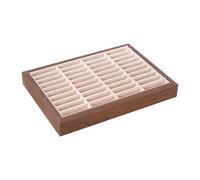 Amagogo Vassoio per Braccialetti, Contenitore per Gioielli, espositore impilabile in Legno, portagioie, Organizer per cassetti da scrivania, Beige