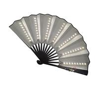 Amagogo Ventaglio da barra a LED Ventaglio pieghevole Accessorio alla moda Luci danzanti Fan Incandescente per feste per spettacoli di night club Natale, Bianco