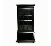 Amagogo Vetrinetta in Miniatura Armadio per Case Delle Bambole Mobili Diorama Credenza Scaffale Non Verniciata Personalizzabile per Scenari in Adatta per, Nero
