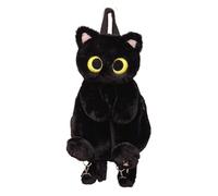 Amagogo Zainetti per Bambini, Zaino Peluche, Zaino per Gatti in Peluche Borsa a Tracolla Morbida Borsa Da Scuola a Tracolla Zaino Con Una Maniglia Superiore E Spallacci Regolabili, nero