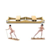 Amaibijin Simulatore di Sci in Legno, Simulatore di Sci per Interni con Bracciolo E Scivolo in Acciaio Inossidabile, Allenamento per Il Rafforzamento della Riparazione Muscolare