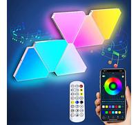 Amailtom Luci Triangolari LED per Parete, Multicolore, 4.3 cm x 4 cm x 4.3 cm, per Sala Giochi e Soggiorno