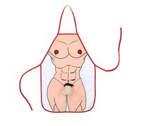 Amakando Divertente Grembiule Maschile da Cuoco con Pene/Colore della Pelle-Bianco/Grembiule da Cucina Uomo con Pene Willy/Un´attrazione per grigliate & Carnevale