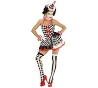Amakando Fantastico Costume Pierrette da Donna/Nero-Bianco M (IT 42/44) / Costume di Carnevale da Colombina o Clown del Circo/Ideale per Feste in Maschera & Party a Tema
