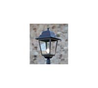 AMALFI TESTA PALO IN ALLUMINIO NERO CON DIFFUSORI IN VETRO PER TUBO 6 CM