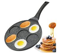 Amalindo Padella per pancake, Ø 26 cm, per 7 uova, padella per pancake, rivestimento antiaderente | padella per pancake a induzione | padella per uova, padella per occhi per pancake, uova fritte