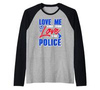 Amami Come ami la Polizia Messaggio Ribelle Forte Maglia con Maniche Raglan
