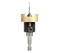 Amana Tool 55151 Carbide Tipped 82 Degree Countersink with Tapered Drill and Adjustable Depth Stop with No-Thrust BB, 3/8 D x 1/8 Drill D x 1/4 Inch Quick Release Hex SHK