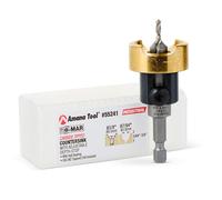 Amana Tool 55241 Carbide Tipped Countersink with No Burning and No Marring Adjustable Depth Stop with No-Thrust BB 3/8 D x 7/64 Drill D x 1/4 Inch Quick Release Hex SHK