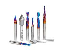 Amana Tool AMS-174 - Set di 8 punte per fresa CNC, multiuso, gambo da 6,35 mm