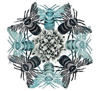 Amanda Colville Circle delle api su Tela, 40 x 40 cm, Motivo: Impronte, Colore: Multicolore