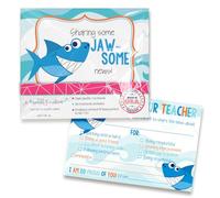Amanda Creation Happy Mail! Shark Teacher Mail per studenti - 30 4 "x6" Compila le cartoline JAW-ALCUNE notizie da condividere Brag Cards Bulk Note positive da inviare a casa ai genitori Cassetta