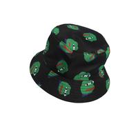 Amanda Jacobs Cappello alla pescatora reversibile Pepe Frog | Cappello estivo da spiaggia | Cappello da pescatore pieghevole per viaggi, escursionismo, shopping, criptovalute, Nero mezzanotte, taglia