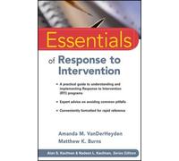 Amanda M. VanDerHeyden Matthew K. Essentials of Response to Interve (Tascabile)
