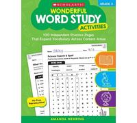 Amanda Nehring Wonderful Word Study Activities: Grade 3: 100 Indepen (Tascabile)