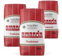 Amanda Yerba Mate Tè Tradicional Imballaggio pressato 3kg + Campione regalo (40g) | La bevanda è ricca di vitamine e antiossidanti, accelera il metabolismo.Non contiene zucchero Argentina