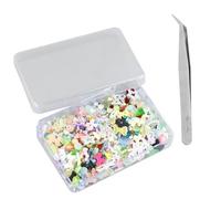 AMANDELIZABE 1 set di perline colorate a forma di cuore per nail art