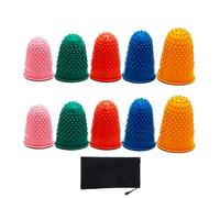 AMANDELIZABE 10 ditali in gomma per proteggere la punta delle dita (5 misure) con custodia