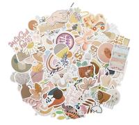 AMANDELIZABE 100 adesivi vintage estetici, set di adesivi in stile bohémien, accessori per scrapbook in vinile, accessori per cellulari, laptop, skateboard, bottiglie sportive, valigie
