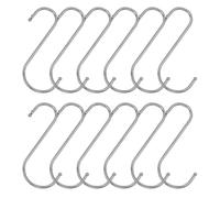 AMANDELIZABE 12 ganci a forma di S, multifunzionali ganci a forma di S, ganci da appendere, ganci doppi per cucina, bagno, camera da letto (argento)