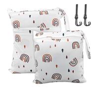 AMANDELIZABE 2 pezzi Wetbag per l'asilo, grande, borsa per il naso, borsa per pannolini, piccola e bagnata, per l'asilo (arcobaleno), arcobaleno, Semplicità