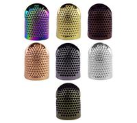 AMANDELIZABE 7 pezzi regolabile ditale cucito ghiandola protettore anello ditale per cucito a mano, ricamo artigianale, set per le dita domestiche (multicolore)