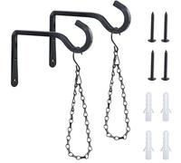 AMANDELIZABE Confezione da 2 Ganci da Parete per Fioriere da 14,5 cm, Supporto per Piante Sospese, in Ferro, Ideale per Interni ed Esterni