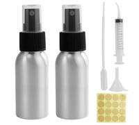 AMANDELIZABE Flacone spray da 50 ml, piccolo, 2 pezzi, in lega di alluminio, nebulizzatore, mini bottiglie vuote da riempire, per acqua, profumi, cosmetici, liquidi e oli essenziali