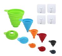 AMANDELIZABE Imbuto da cucina, 4 taglie, in silicone, trasparente, pieghevole, 5 ganci