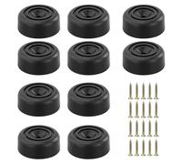 AMANDELIZABE Piedini per mobili, colore nero, 10 pezzi, rotondi, diametro 33 x altezza 13 mm, piedini in plastica per mobili, divano, con 8 viti per armadio, divano, sedia