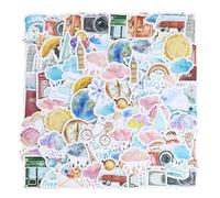 AMANDELIZABE Set di 2 adesivi da viaggio, mini formati, adesivi da viaggio, accessori per scrapbooking, diario