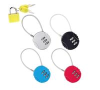 AMANDELIZABE Set di 4 lucchetti con codice a 3 cifre, con 1 lucchetto giallo, per viaggi, bagagli, custodia per armadietto (4 colori)