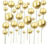 AMANDELIZABE Set di 60 palline in schiuma dorate per torta di compleanno, San Valentino, compleanno, matrimonio, decorazione per torta
