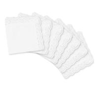 AMANDELIZABE Set di 7 fazzoletti da donna in cotone anni '60, in pizzo bianco, bianco, 27 x 27cm