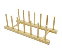 AMANDELIZABE Supporto per piatti da cucina in legno di bambù per tagliere, scolapiatti per piatti, tazze, coperchi per vaso (1, 6 slot)