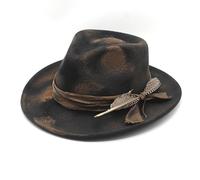 amangul Cappello Fedoras occidentale per festa serale accattivante festival musicale Halloween tema papillon cintura fornitura elegante copricapo formale