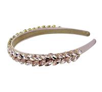 amangul Cerchietto per capelli con teschio alto e strass, per donne e ragazze, per eventi a tema, con foglie e cristalli, accessorio per capelli (come mostrato)