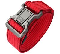 amangul Cintura da combattimento, resistente, regolabile, in nylon, con fibbia in metallo a sgancio rapido, per abbigliamento da allenamento all'aperto (rosso, 135 cm)