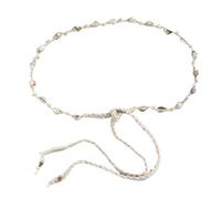amangul Cintura da ragazza intrecciata in vita con conchiglie conchiglie intrecciate vintage cravatta in vita per ragazze di campagna cinture in vita per donne per abiti, Imitazione orizzontale