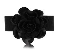 amangul Cintura decorativa a fiore larga per abito cintura larga elastica elastica cintura in vita fiore