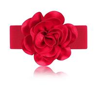 amangul Cintura decorativa a fiore larga per abito cintura larga elastica elastica cintura in vita fiore