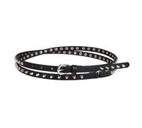 amangul Cintura in vita, borchiata con rivetti per donna, alla moda, fibbia stretta, Nero, Length (Cm): 173Cm