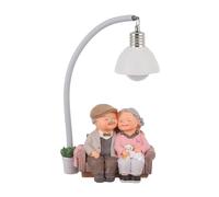 amangul Coppia di anziani, figura di coppia nonni, luce notturna per la decorazione della casa di matrimonio per genitori (piccolo gatto)