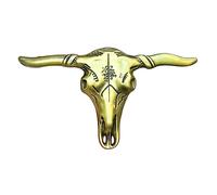 amangul Creativo Toro Cranio Forma Fibbia Cintura Componenti Western Stile Gonna Pesante Metallo Per Adulti Unisex Western Cowboy, P4872, Taglia unica