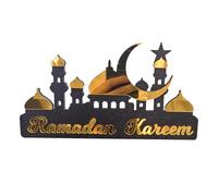 amangul Decorazione da tavolo per Ramadan, oro e argento, decorazione islamica con castelli, Eid Mubaraks, decorazioni per atmosfere festive (BT505 oro)
