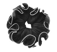 amangul Elastico per capelli increspato spesso oversize elastico per capelli elegante corda per capelli elastico da donna supporto coda di cavallo (nero)