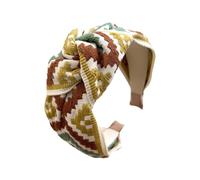 amangul Fasce elastiche per capelli in pizzo floreale ricamato, fascia larga, accessorio per capelli da donna (B)